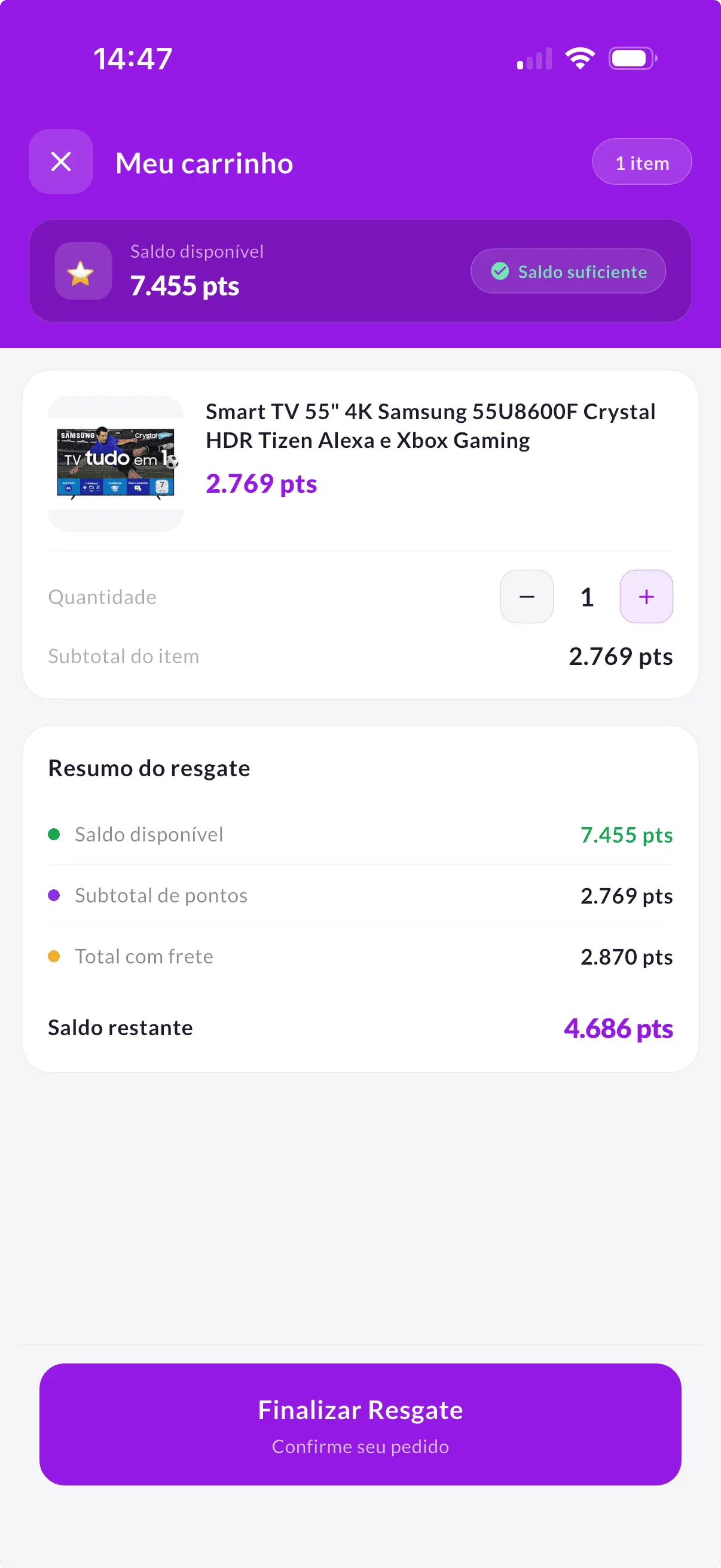 Resgate Pix CPF efetuado